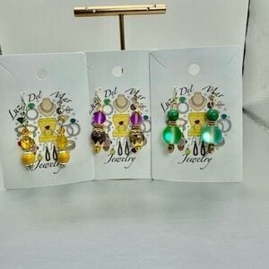 Luzdelmar handmade Vibrant Yellow and Purple Art-Inspired Earrings